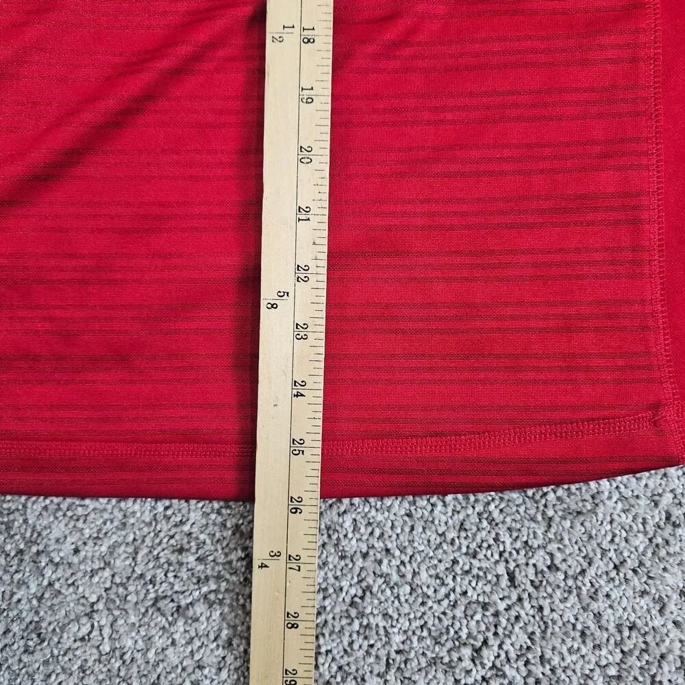 Wisconson Badgers Shirt Men Medium Red Striped Adidas Climalite Logo Performance